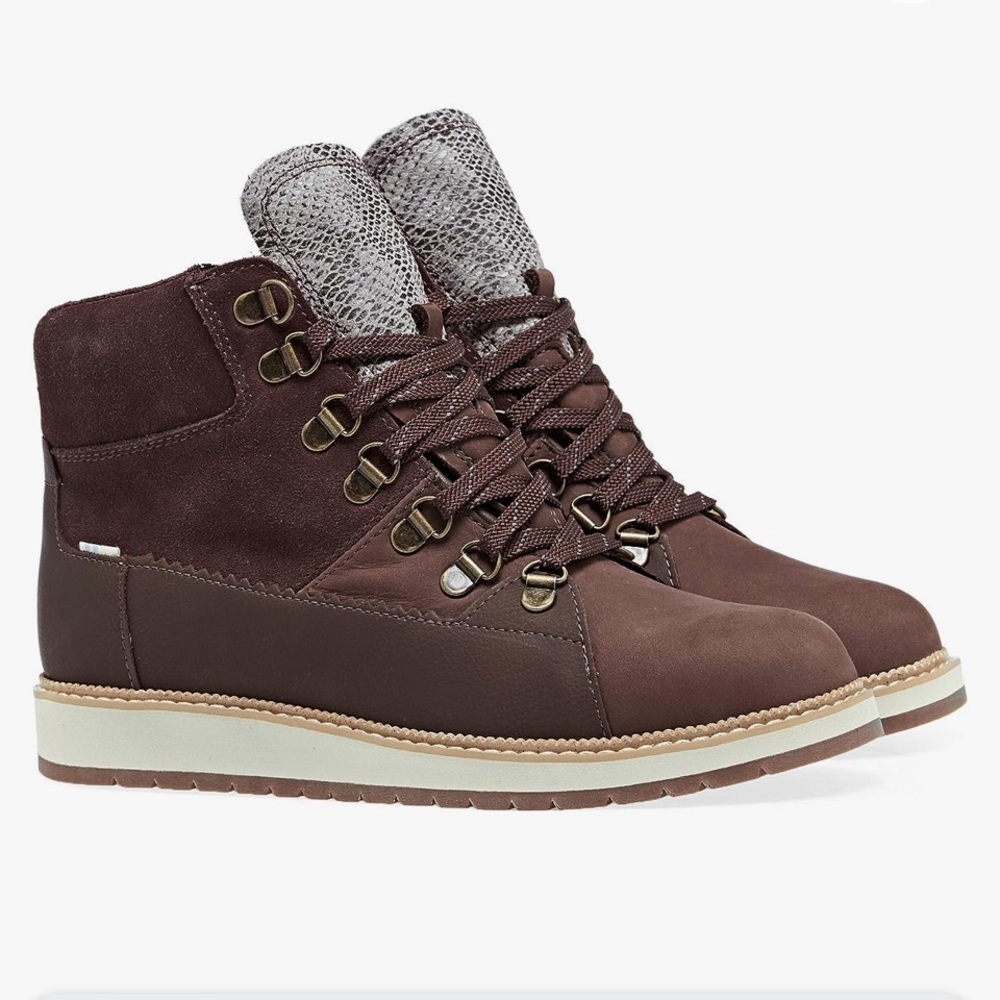 Toms Boots Womens 5.5M Brown Mesa Waterproof Hiking Suede Leather NEW
